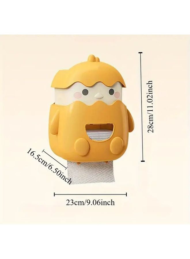 صندوق تخزين الحمام البرتقالي الحيوي المثبت على الحائط، منظم مقاوم للماء بدون حفر - Image 3